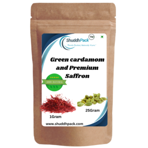 ShuddhPack 1 Gram Saffron (Kesar) & 25 Gram Green Cardamom