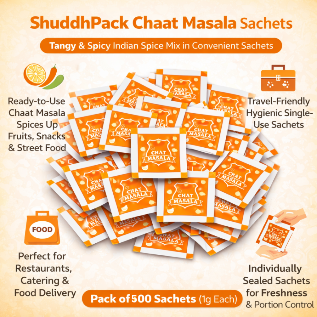 shuddhpack chat masala sachets