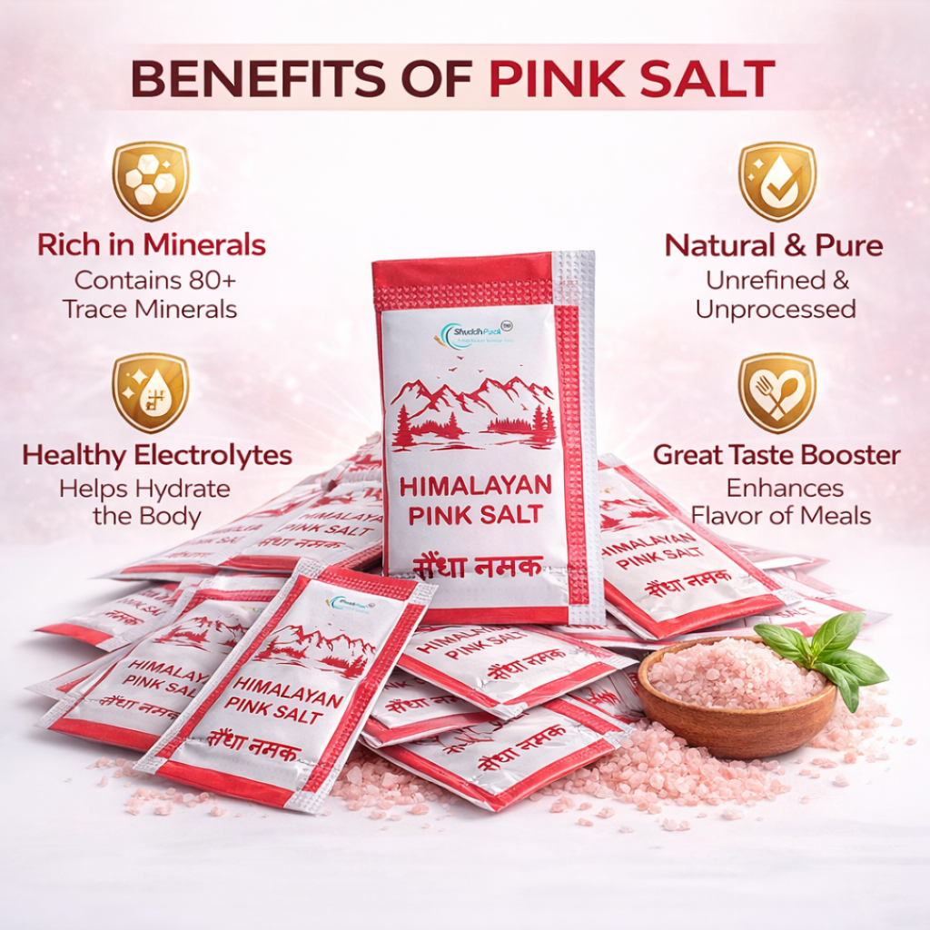 shuddhpack pink salt sachets